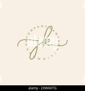 JK Initial Handschriftenlogo Stock Vektor