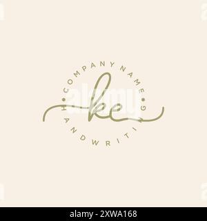 KE Initial Handschrift Logo Stock Vektor