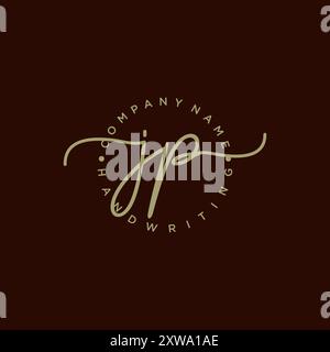 JP Initial Handschrift Logo Stock Vektor
