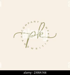 PK Initial Handschrift Logo Stock Vektor