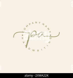 PA-Logo für erste Handschrift Stock Vektor