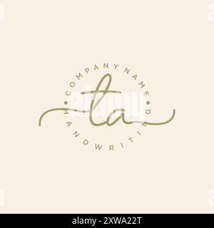 TA Initial Handschriftenlogo Stock Vektor