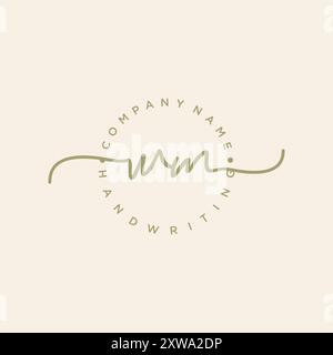 WM-Logo für die erste Handschrift Stock Vektor