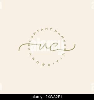 UC-Logo für die erste Handschrift Stock Vektor