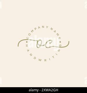 OC Logo für die erste Handschrift Stock Vektor