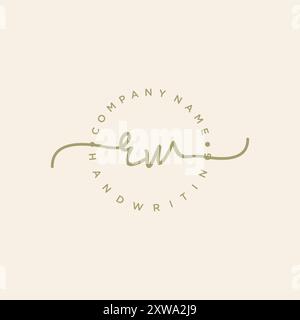 RW-Logo für die erste Handschrift Stock Vektor