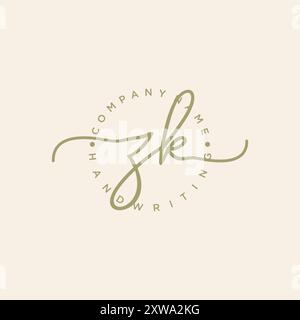 ZK-Logo für die erste Handschrift Stock Vektor