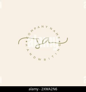 SA Initial Handschrift Logo Stock Vektor