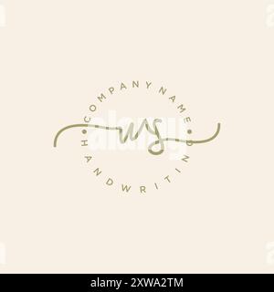WS Initial Handschrift Logo Stock Vektor