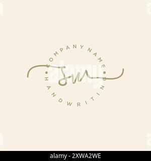 SW Initial Handschrift Logo Stock Vektor