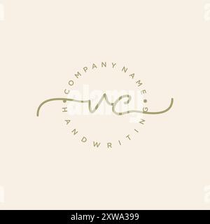 VC-Logo für die erste Handschrift Stock Vektor
