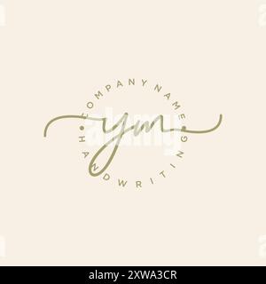 YM Initial Handschrift Logo Stock Vektor