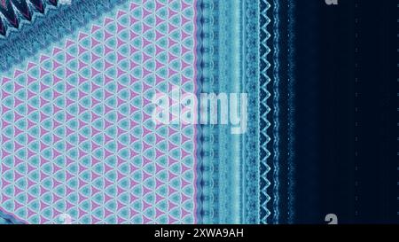 Abstraktes geometrisches Muster im blauen rosa Farbmosaik zeitgenössische Druckkunst Design Illustration Hintergrund. Stockfoto