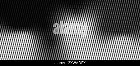 Schwarze diagonale Linien mit einem Übergang von dünner zu dicker Dicke. Gestreifte verlaufende Tapete in Tinte gezeichnet. Abstrakter geometrischer Hintergrund mit Stock Vektor