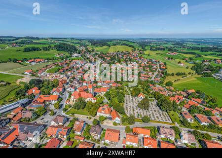 Blick auf die Marktgemeinde Wiggensbach im Allgäu Stockfoto