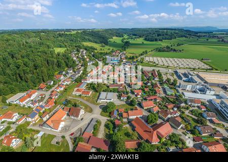 Wolfertschwenden bei Bad Grönenbach im Allgäuer Alpenvorland von oben Stockfoto