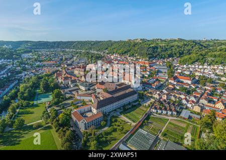 Luftaufnahme der Universitätsstadt Eichstätt im Altmühltal in Oberbayern Stockfoto