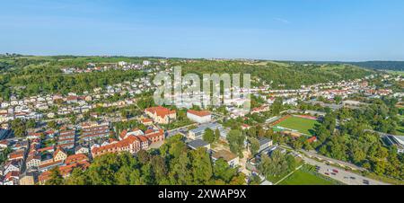 Luftaufnahme der Universitätsstadt Eichstätt im Altmühltal in Oberbayern Stockfoto