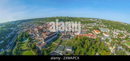 Luftaufnahme der Universitätsstadt Eichstätt im Altmühltal in Oberbayern Stockfoto