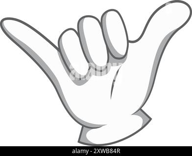 Nenn mich Geste. Comic-Hand im Retro-Handschuh Stock Vektor