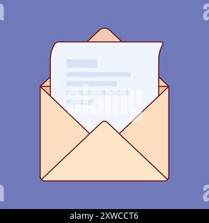 Geöffneter E-Mail-Symbolvektor. Illustration des Vektors für Marketing-Mails. Symbol für die Abbildung des Umschlags für Geschäftssendungen Stock Vektor