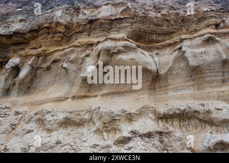 Felsformation aus nächster Nähe bei Torrey Pines, La Jolla, Kalifornien Stockfoto