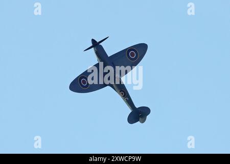 Spitfire fliegt auf der Blackpool Airshow - August 2024 Stockfoto