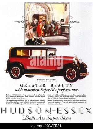 1928 HUDSON ESSEX Super Six Sedan Werbespot Stockfoto