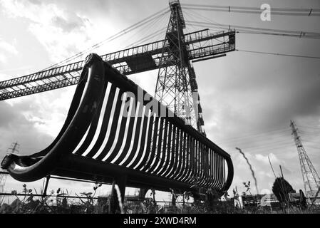 Ich schaue auf Newports' Transporterbrücke. Stockfoto