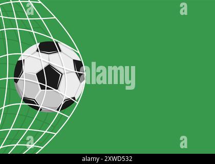 Realistischer Fußball aus Leder im Netz. Vektorabbildung. Eps 10. Stock Vektor