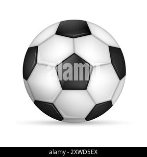 Fußball aus Leder. Fußball oder Fußball. Vektorabbildung. Eps 10. Stock Vektor