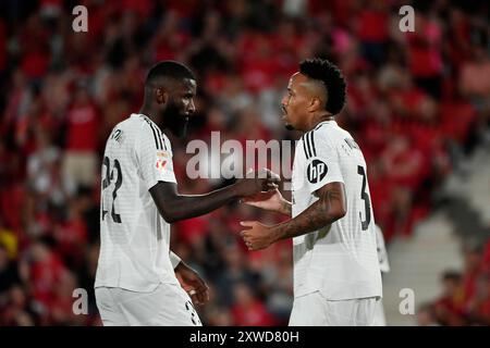 Spanisches La-Liga-Spiel zwischen Mallorca und Real Madrid im Son Moix-Stadion auf Mallorca, Spanien. August 2024. RCD Mallorca/Cordon Press Credit: CORDON PRESS/Alamy Live News Stockfoto