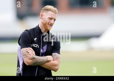 Englands Ben Stokes während einer Netzsession im Emirates Old Trafford, Manchester. Bilddatum: Montag, 19. August 2024. Stockfoto