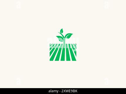 Logo Ecology Leaf and Gardening, Nature Logo Green, schlicht modern minimalistisch. Editierbare Datei Stock Vektor