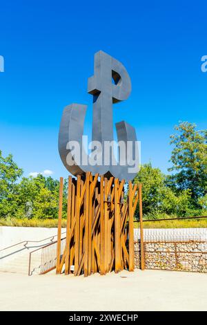 Kotwica-Symbol des polnischen Untergrundstaates und Armia Krajowa im Zweiten Weltkrieg, Park Akcji Burza, Warschau, Polen Stockfoto