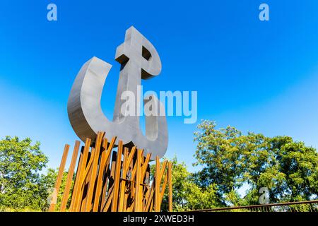 Kotwica-Symbol des polnischen Untergrundstaates und Armia Krajowa im Zweiten Weltkrieg, Park Akcji Burza, Warschau, Polen Stockfoto