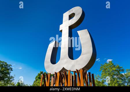 Kotwica-Symbol des polnischen Untergrundstaates und Armia Krajowa im Zweiten Weltkrieg, Park Akcji Burza, Warschau, Polen Stockfoto