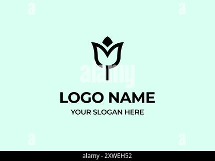 Logo M Flower Lotus Line, modernes elegantes, minimalistisches Logo-Design im Botanical-Design. Editierbare Datei Stock Vektor