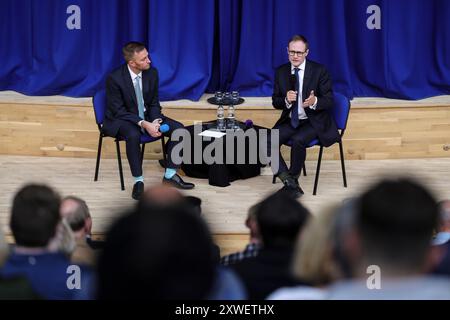 Yarm, Großbritannien. August 2024. Image © lizenziert für Parsons Media. 17/08/2024. Yarm, Vereinigtes Königreich. Tom Tugendhat Abgeordneter bei den Nördlichen Konservativen Hustings. Prinzessin Alexandra. Der Führungskandidat Tom Tugendhat, Abgeordneter, nimmt an den Northern Conserative Hustings während seiner Führungskampagne Teil. Foto: andrew parsons/Alamy Live News Stockfoto