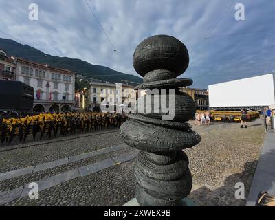 LOCARNO, SCHWEIZ - 15. AUGUST 2024: 77. Ausgabe des Internationalen Filmfestivals Locarno auf dem Hauptplatz Piazza Grande Stockfoto