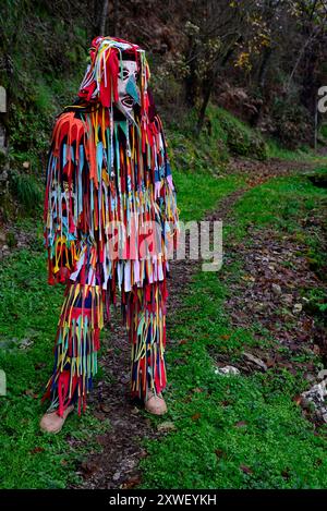 Caretos von Aveleda. Festa dos Rapazes, traditionelle Maske von Aveleda, Braganca, Portugal Stockfoto