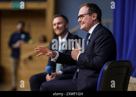 Yarm, Großbritannien. August 2024. Image © lizenziert für Parsons Media. 17/08/2024. Yarm, Vereinigtes Königreich. Tom Tugendhat Abgeordneter bei den Nördlichen Konservativen Hustings. Prinzessin Alexandra. Der Führungskandidat Tom Tugendhat, Abgeordneter, nimmt an den Northern Conserative Hustings während seiner Führungskampagne Teil. Foto: andrew parsons/Alamy Live News Stockfoto