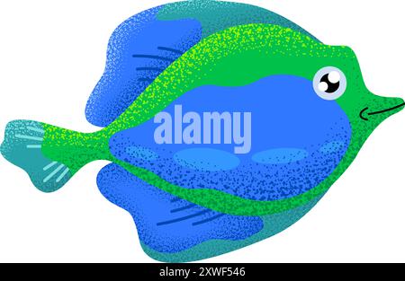 Strukturiertes Symbol für Diskusfische. Tropisches Tier Stock Vektor