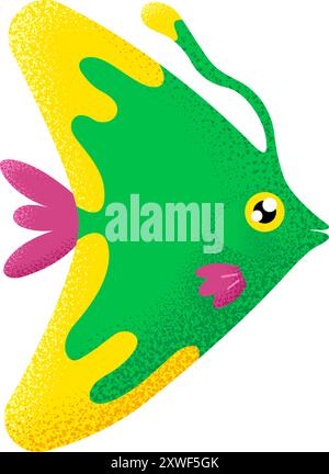Farbenfrohe Angelfisch-Ikone. Wassertier. Exotisches Tier Stock Vektor