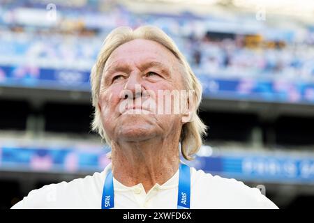 Marseille, Frankreich. Juli 2024. Horst Hrubesch (Deutschland, Trainer), FRA, Olympische Spiele Paris 2024, Fussball Frauen, Deutschland (GER) vs Australien (aus), 1. Spieltag, Gruppe B, 25.07.2024 Foto: Eibner-Pressefoto/Michael Memmler Credit: dpa/Alamy Live News Stockfoto