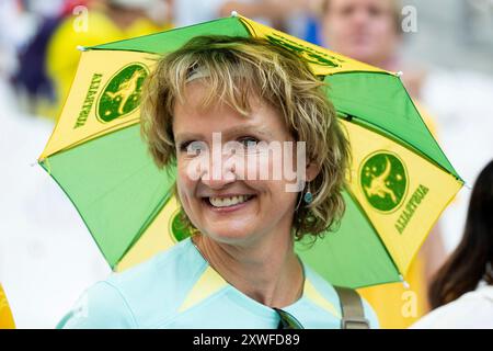 Marseille, Frankreich. Juli 2024. Fan der Matildas, FRA, Olympische Spiele Paris 2024, Fussball Frauen, Deutschland (GER) vs Australien (aus), 1. Spieltag, Gruppe B, 25.07.2024 Foto: Eibner-Pressefoto/Michael Memmler Credit: dpa/Alamy Live News Stockfoto