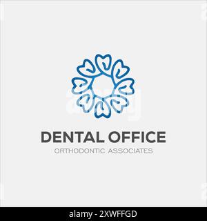 Dental Clinic Logo Design Zahnarzt Logo Zahn abstrakt Linear Zahnarzt Stomatologie Stock Vektor