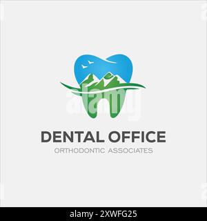 Dental Clinic Logo Design Zahnarzt Logo Zahn abstrakt Linear Zahnarzt Stomatologie Stock Vektor