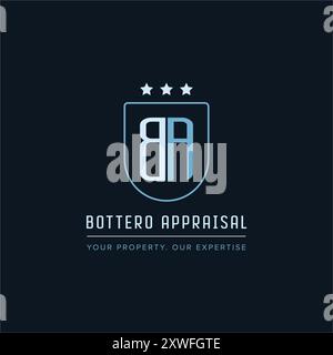 B A Logo BA Letter Modern Design Vektor mit blauer und silberner Farbverlaufsfarbe. BA-Logo. Vektorillustration modern Stock Vektor