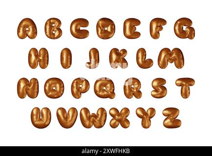 3D Bronze Metallic Ballon Set Stock Vektor